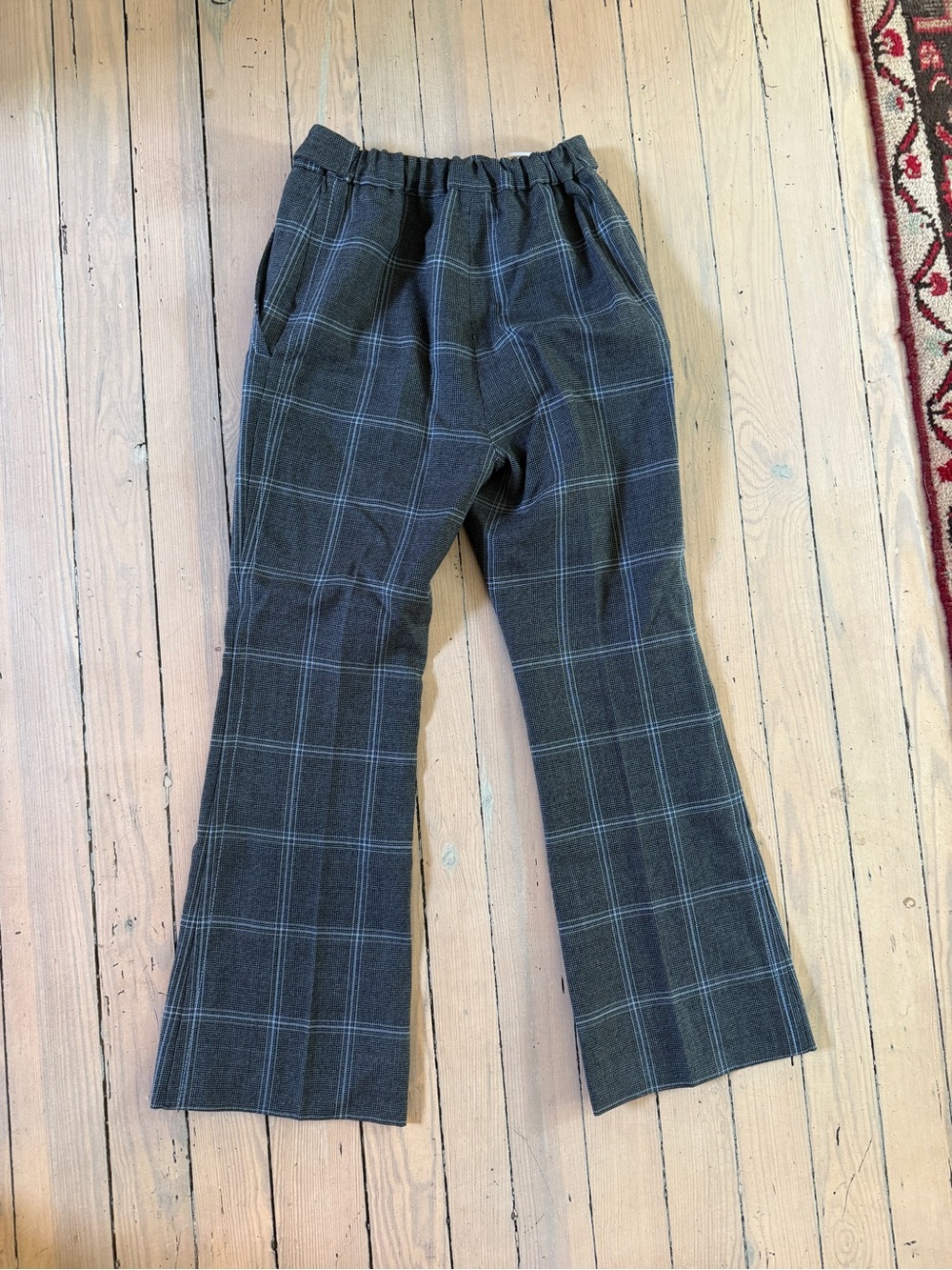 Marni Gray Plaid Tailored Wool Trousers with Windowpane Detail - Picture 2 of 4